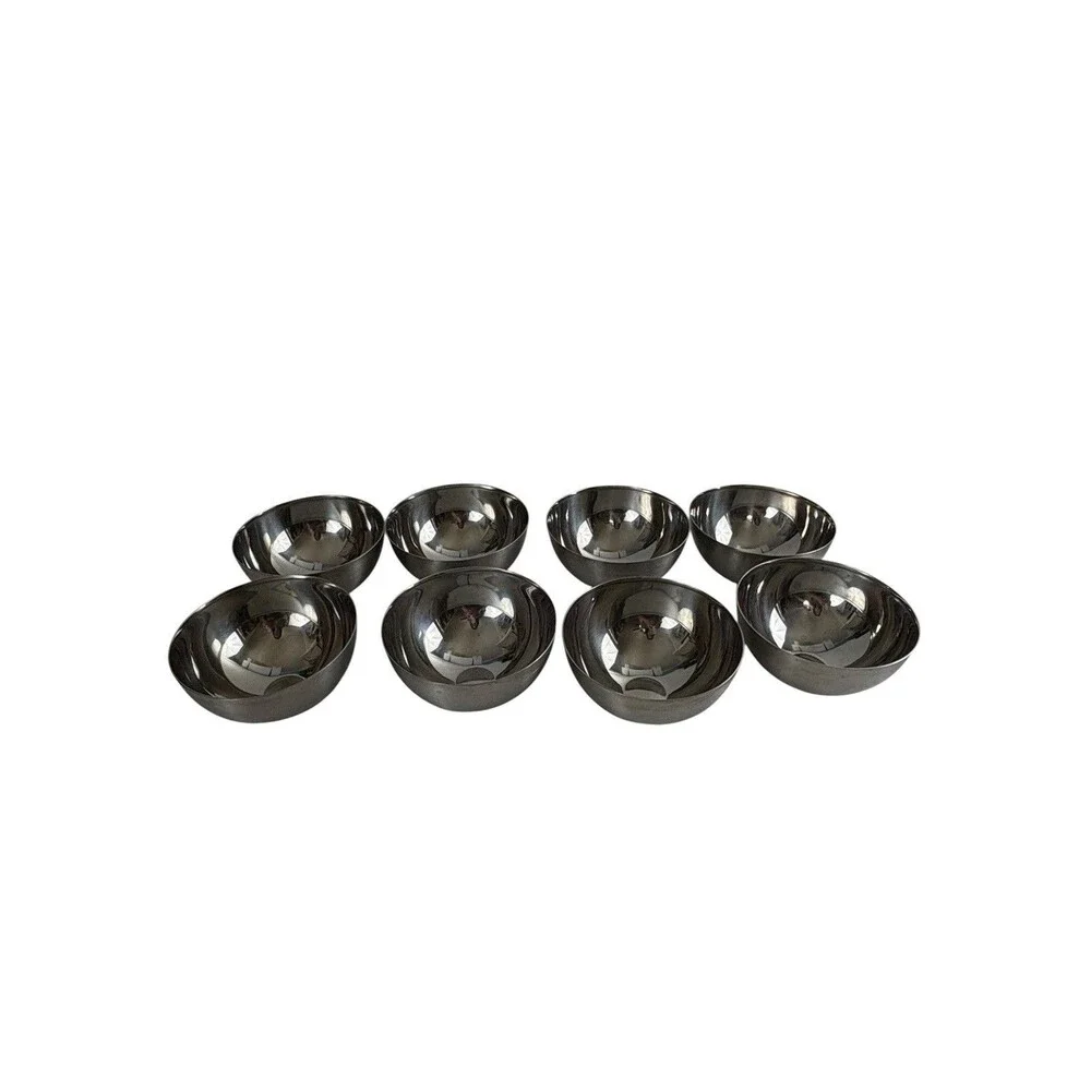 Set of 8 IKEA Stainless Steel Bowls Stackable Model 21152 4 3/4
